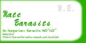 mate barasits business card